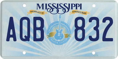 MS license plate AQB832