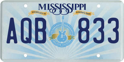 MS license plate AQB833