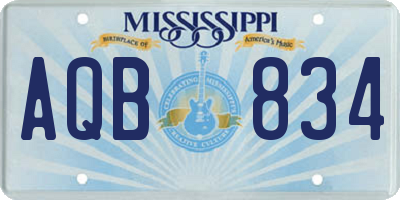MS license plate AQB834