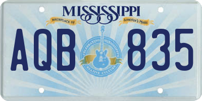 MS license plate AQB835