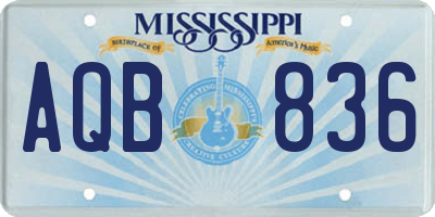 MS license plate AQB836
