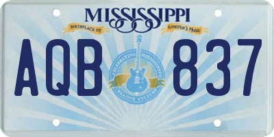 MS license plate AQB837