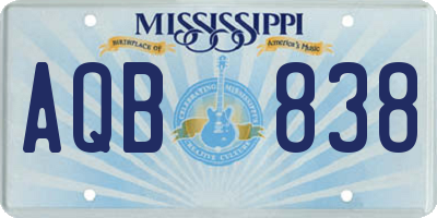 MS license plate AQB838