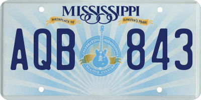 MS license plate AQB843