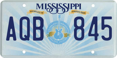 MS license plate AQB845