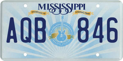 MS license plate AQB846