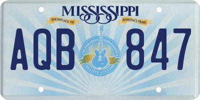MS license plate AQB847