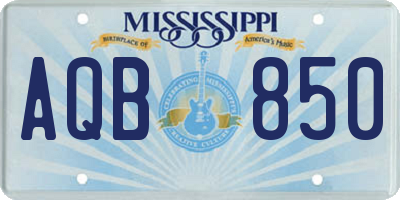 MS license plate AQB850