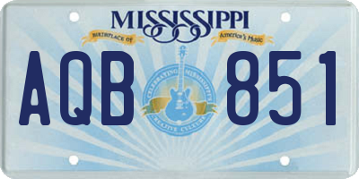 MS license plate AQB851