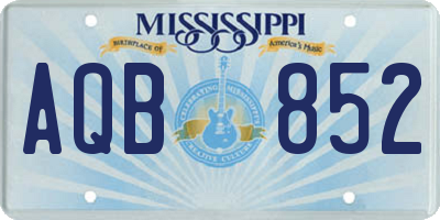 MS license plate AQB852