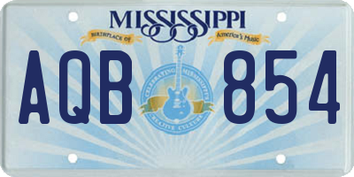 MS license plate AQB854