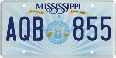 MS license plate AQB855