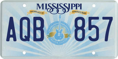 MS license plate AQB857