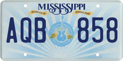 MS license plate AQB858