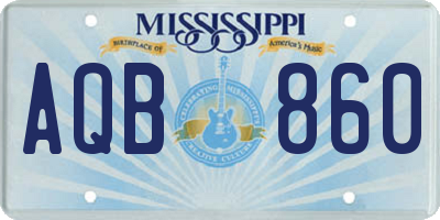 MS license plate AQB860