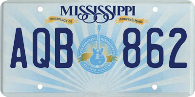 MS license plate AQB862