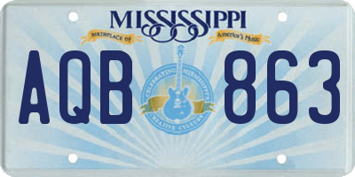 MS license plate AQB863