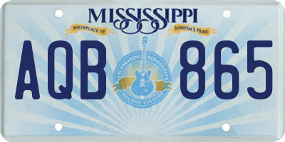 MS license plate AQB865