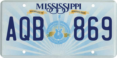 MS license plate AQB869