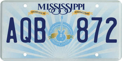 MS license plate AQB872