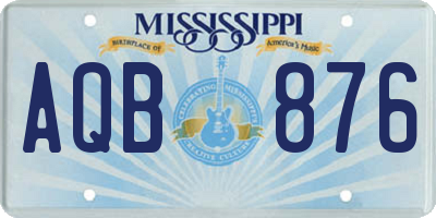 MS license plate AQB876
