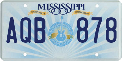 MS license plate AQB878
