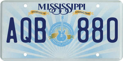 MS license plate AQB880