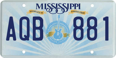 MS license plate AQB881