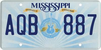 MS license plate AQB887