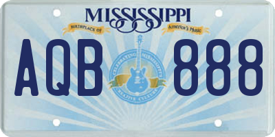 MS license plate AQB888