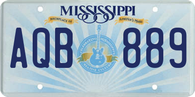 MS license plate AQB889