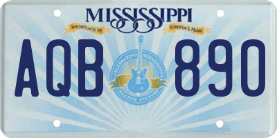 MS license plate AQB890