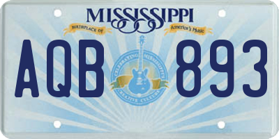 MS license plate AQB893