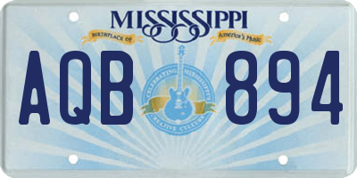 MS license plate AQB894