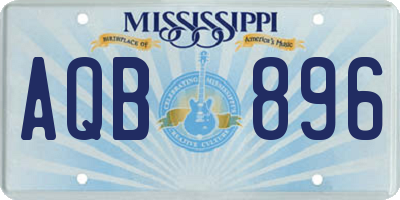 MS license plate AQB896