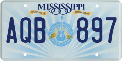 MS license plate AQB897
