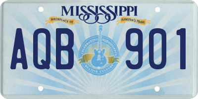 MS license plate AQB901