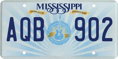 MS license plate AQB902