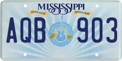 MS license plate AQB903