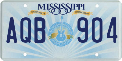 MS license plate AQB904