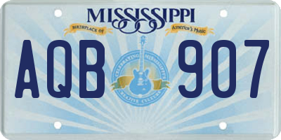 MS license plate AQB907
