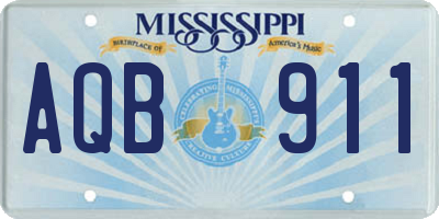 MS license plate AQB911