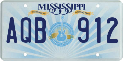 MS license plate AQB912