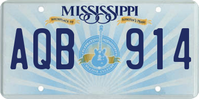 MS license plate AQB914