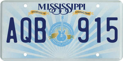 MS license plate AQB915