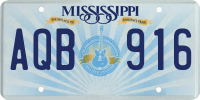 MS license plate AQB916