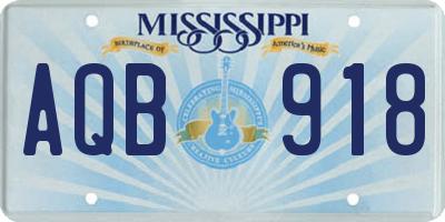 MS license plate AQB918