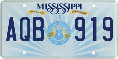 MS license plate AQB919