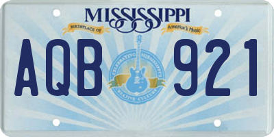 MS license plate AQB921