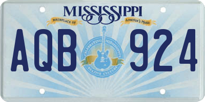 MS license plate AQB924